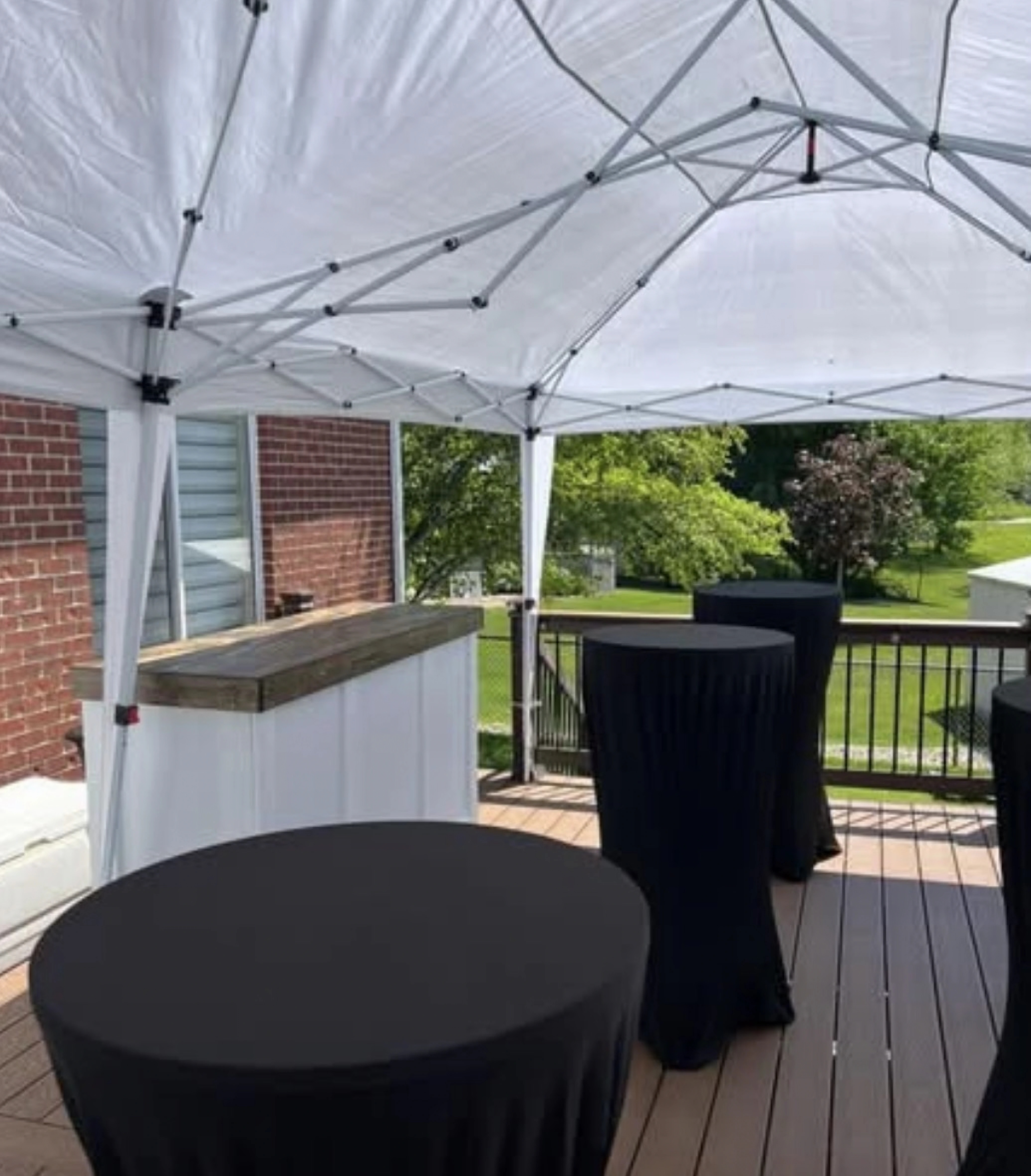 Carrie M.'s tented bar setup